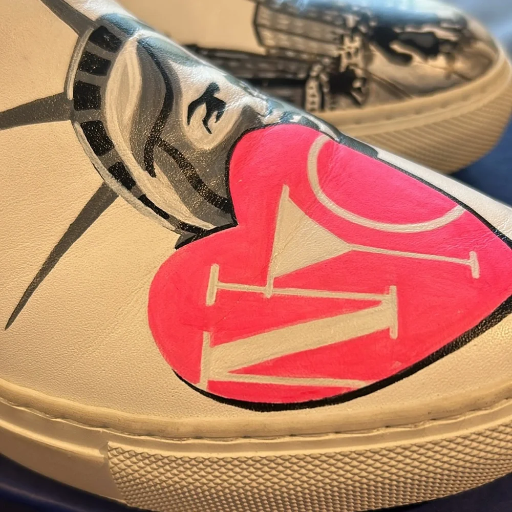 Signed Limited Edition (8/12) Artist Leah Tinari GREATS Sneakers SZ 37 or 6.5 - Picture 15 of 15